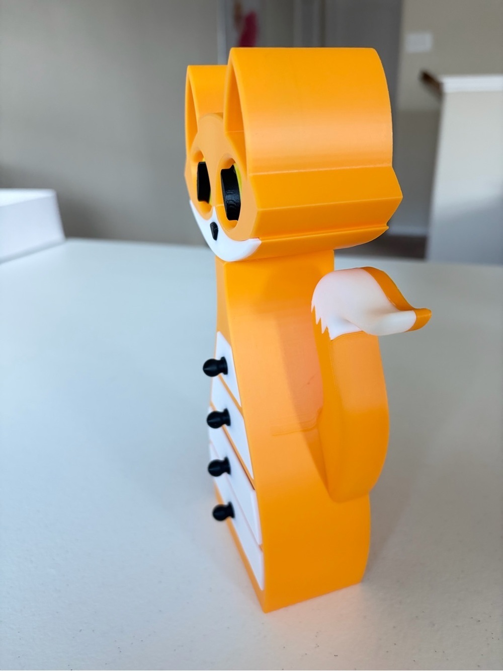 3D Printed Orange Fox Jewelry Drawer Organizer. - Picture 3 of 9